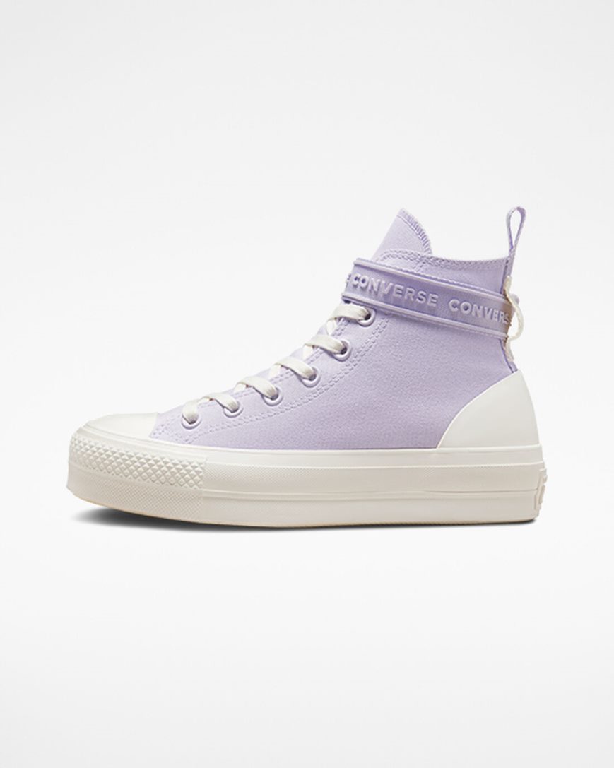 Women's Converse Chuck Taylor All Star Lift Utility Strap High Top Platform Shoes Purple / Purple | AU E0965F